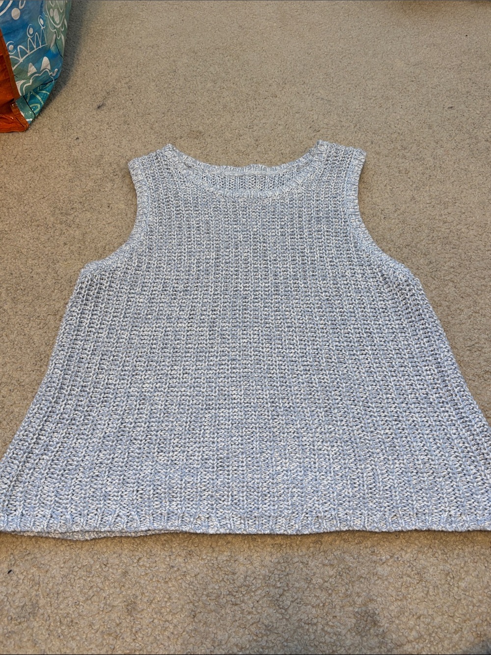 Light blue Chunky Knit tank top Sweater